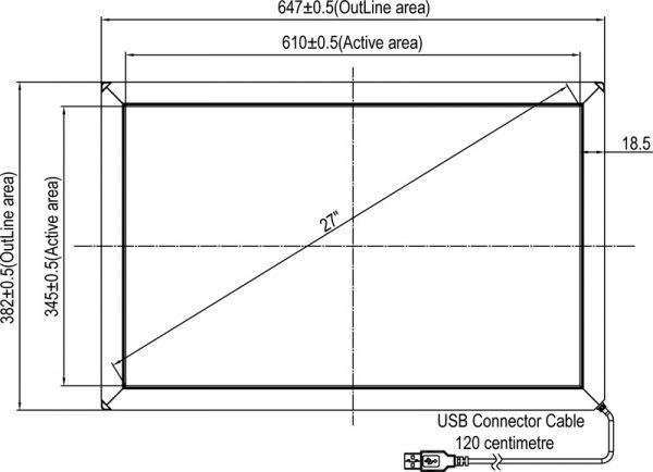 Panel-Tactil-IR-de-27″-Multi-Touch-diagrama-27-pulgadas